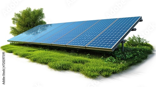 Solar Panels Against The Deep Blue Sky