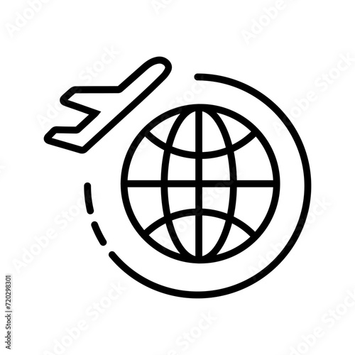 Round Travel Flights Vector Icon