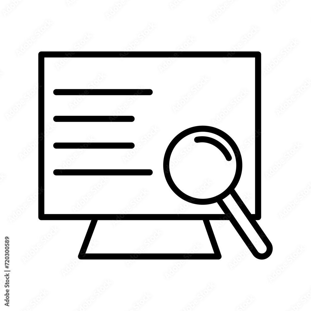 Computer Search Vector Icon