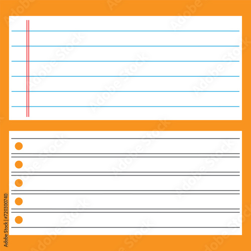 School notebook paper. Blank of note paper. Lined sheet. Notes list template. Notebook paper with lines isolated on background. Vector illustration. 11:11 photo