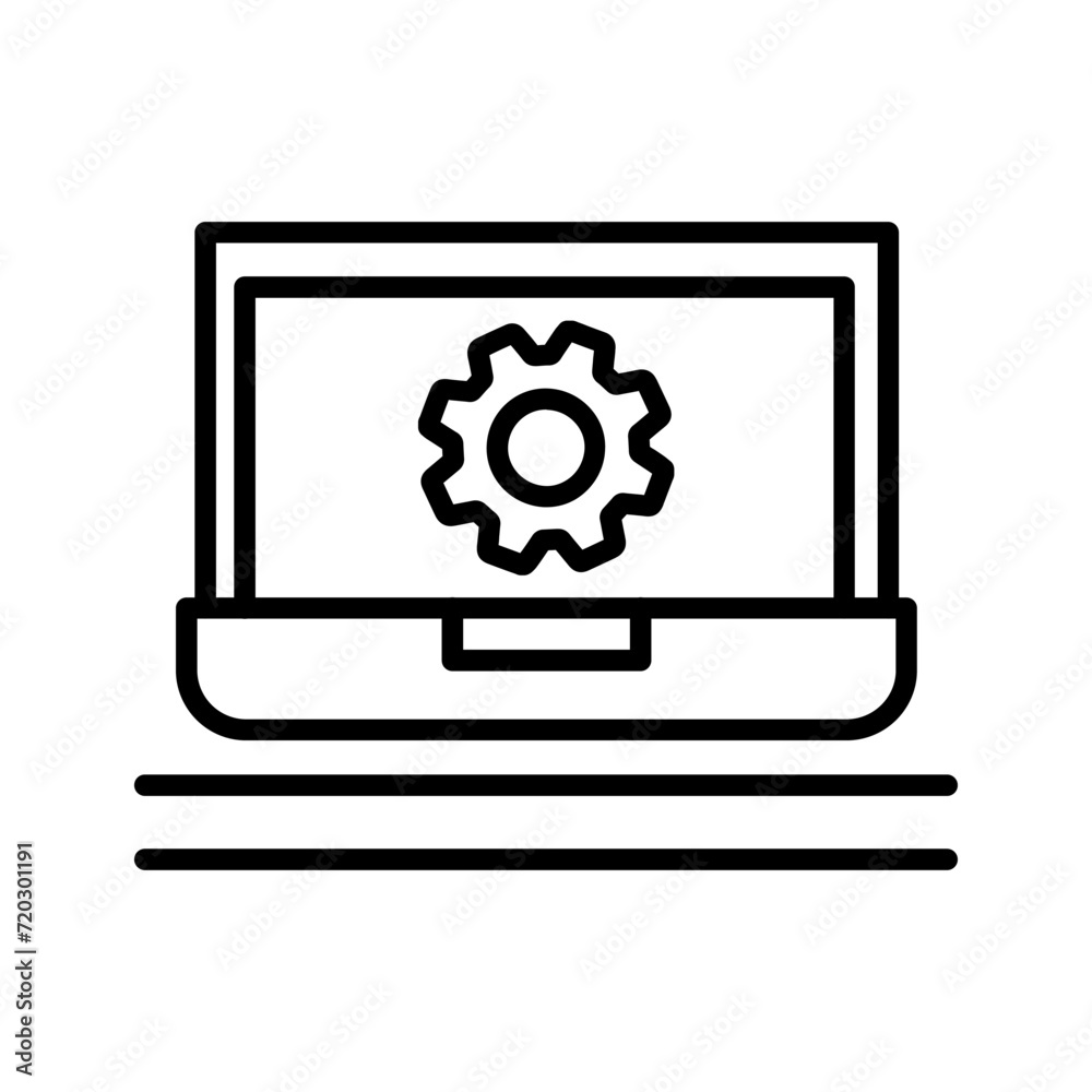Laptop Setting Vector Icon