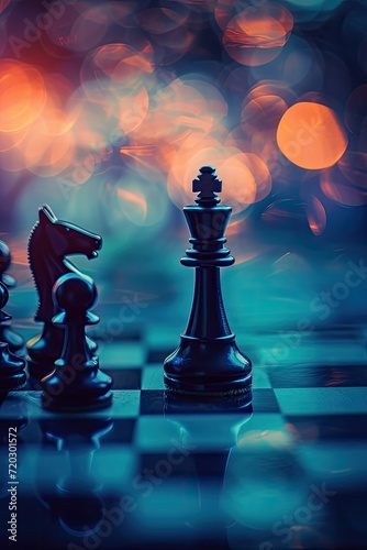 chessboard in a surreal, dreamlike setting
