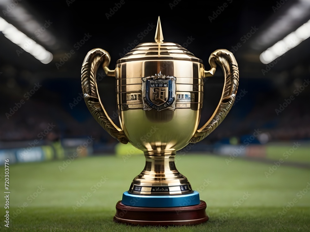 Fototapeta premium gold trophy cup, generative ai