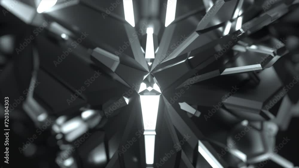 Abstract Metallic Background. Silver 3D Shape Background.
