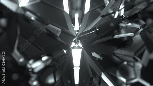 Abstract Metallic Background. Silver 3D Shape Background.