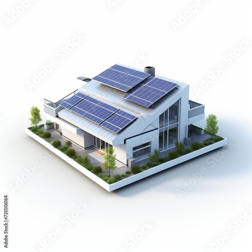 3D futuristic generic smart home with solar © azhar