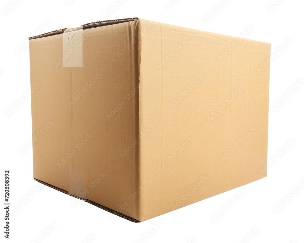 Cardboard brown box isolated on transparent background, realistic png element. Cardboard brown box isolated on transparent background, realistic png element.