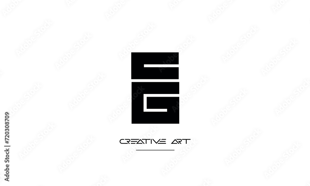EG, GE, E, G abstract letters logo monogram EG, GE, E, G abstract letters logo monogram