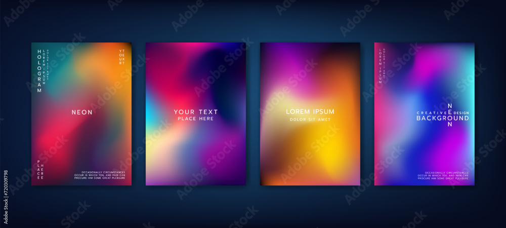 Gradient psychedelic banners. Modern abstract hologram. Phone display wallpaper. Blurred colors. Smartphone bright interface. Watercolor blue design template. Vector creative mobile backgrounds set Gradient psychedelic banners. Modern abstract hologram. Phone display wallpaper. Blurred colors. Smartphone bright interface. Watercolor blue design template. Vector creative mobile backgrounds set