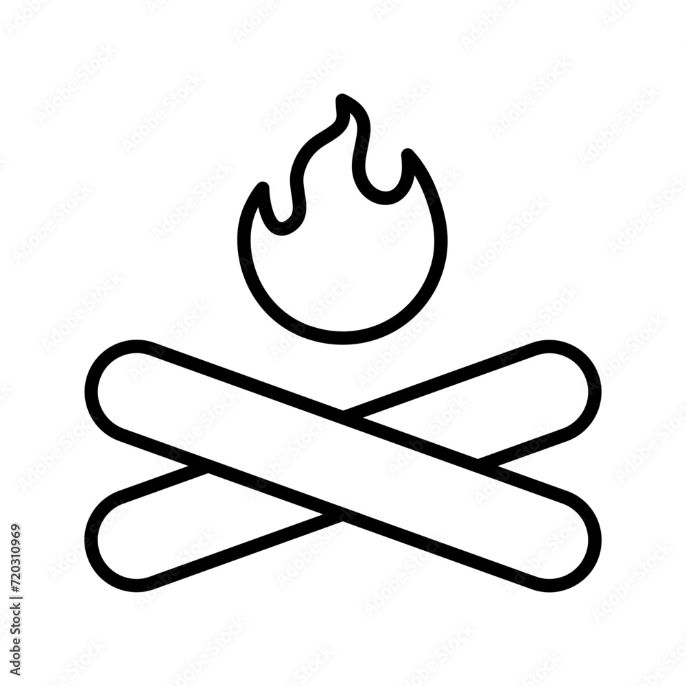 Camp Fire Vector Icon Camp Fire Vector Icon
