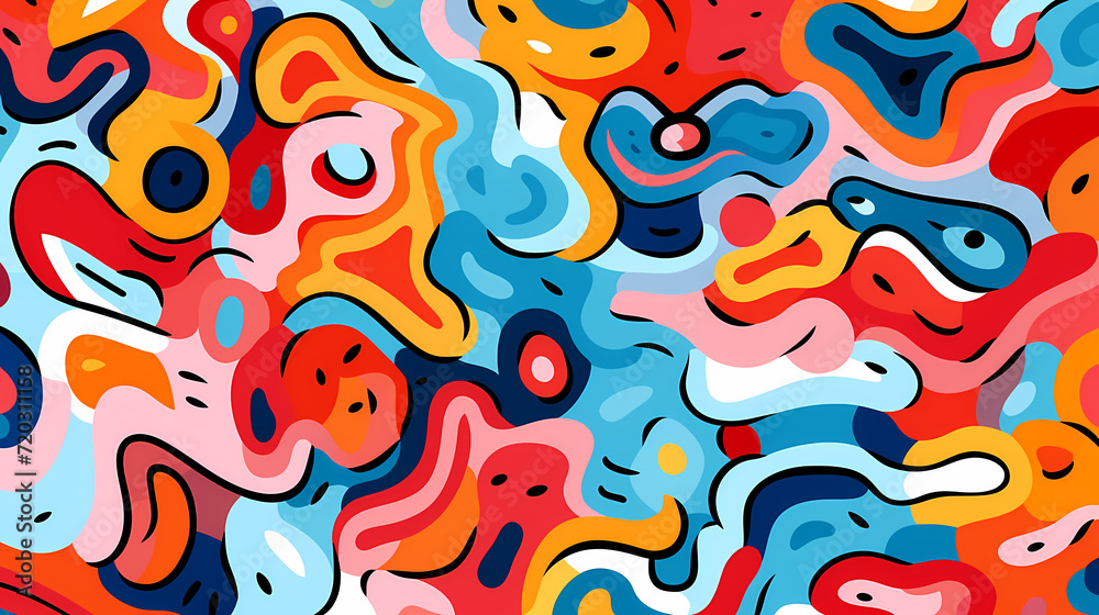 Abstract seamless doodle background, artistic background