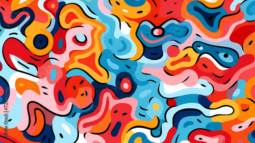 Abstract seamless doodle background, artistic background © cai