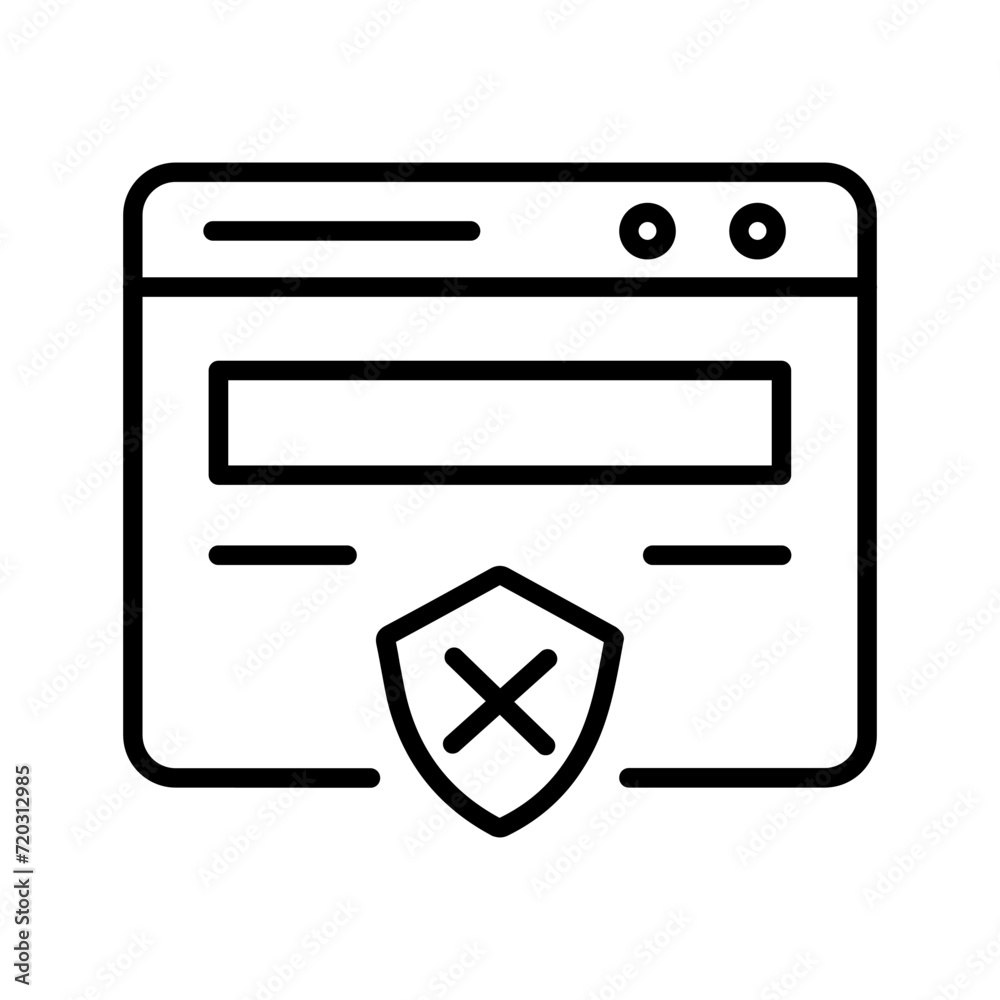 Unprotected Website Vector Icon Unprotected Website Vector Icon