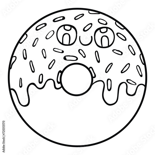 Hand drawing style of donut vector. it is suitable for food and drink icon, sign or symbol.