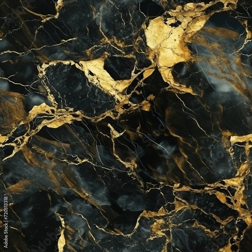 Black marble with gold texture. Background. Pattern