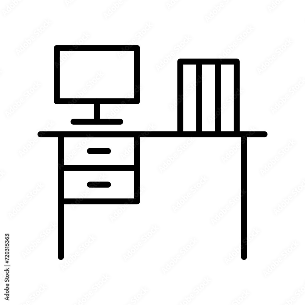 Office Desk Vector Icon Office Desk Vector Icon