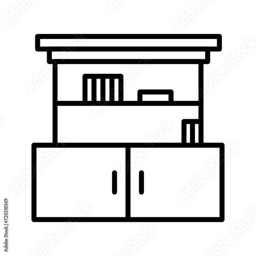 Cupboard with Shelves Vector Icon