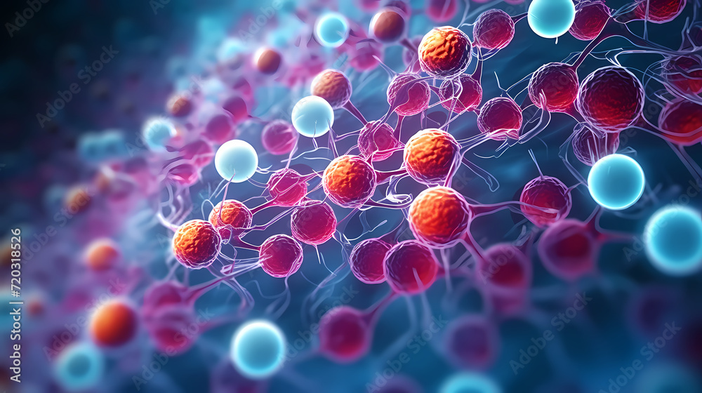 Cell background, virus cells, medical research background Cell background, virus cells, medical research background