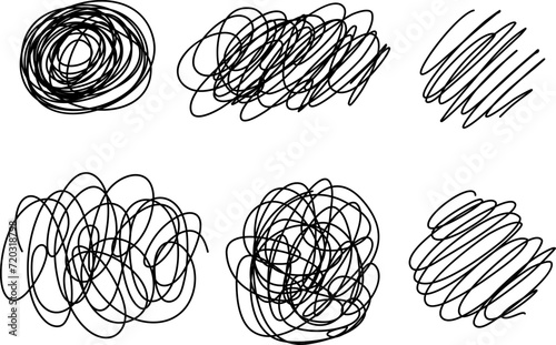 Chaotic vector scribble, hand drawn vector illustration