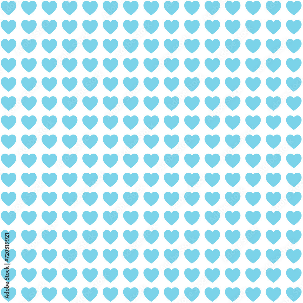 Blue heart seamless pattern isolated on white background.Valentine background wallpaper.Love symbol repeat pattern vector illustration.