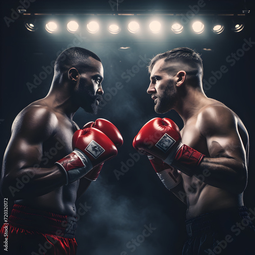 Two boxers ready to fight  © PixelHD
