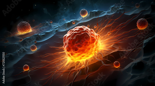 Cell background, virus cells, medical research background