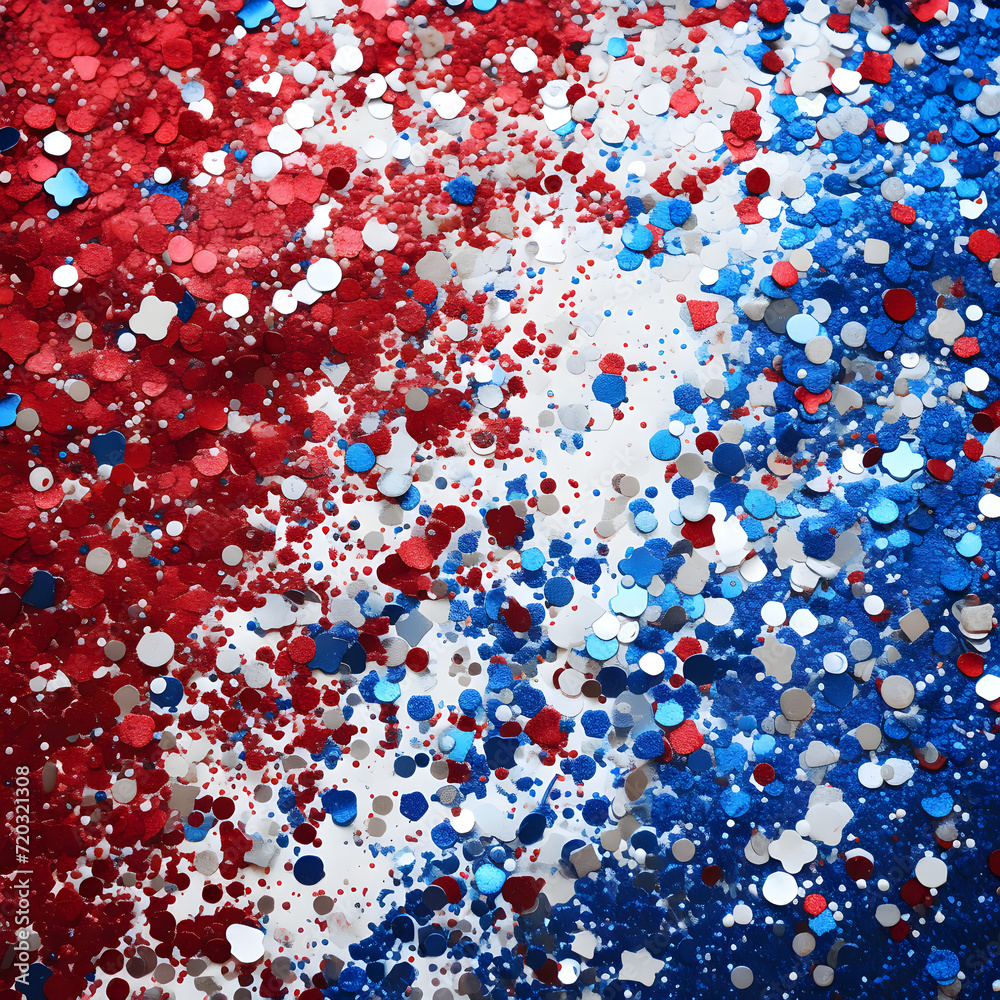 Red White and Blue glitter background 