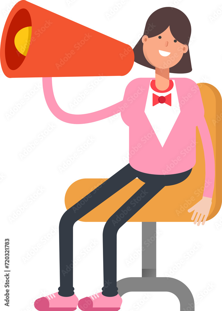Woman Character and Megaphone
Woman Character and Megaphone