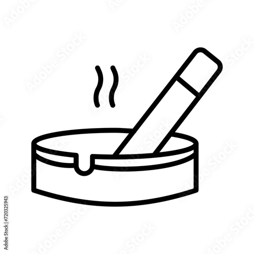 Ashtray Line Icon 