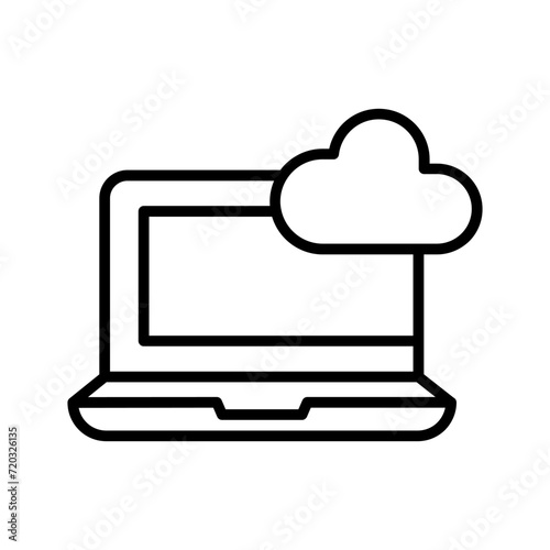 cloud computing concept with laptop vector icon