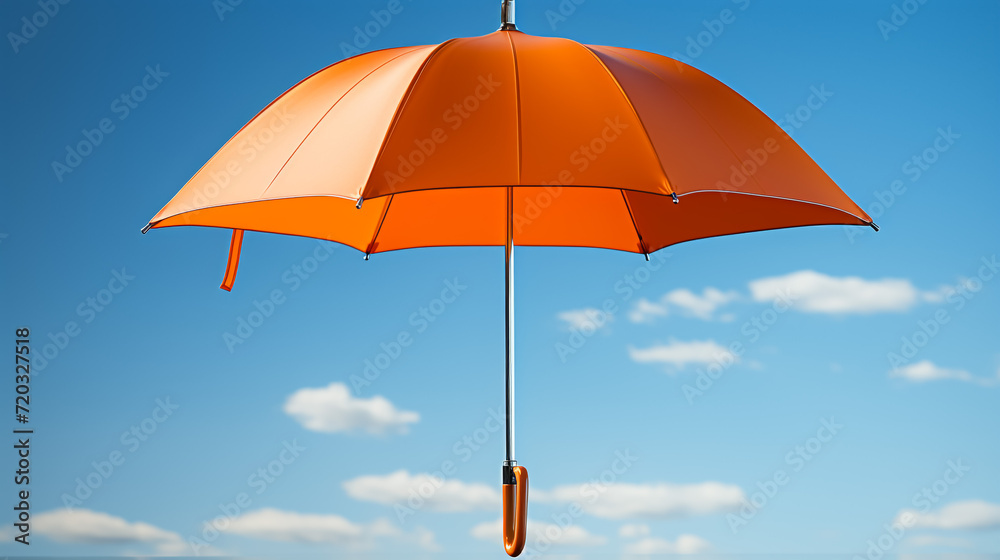 orange umbrella with beautiful background, Generative Ai