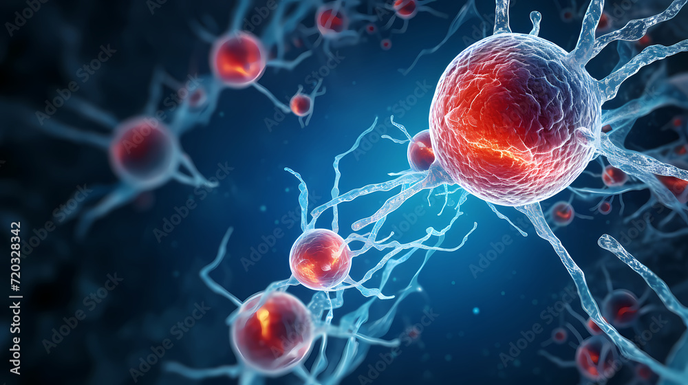 Cell background, virus cells, medical research background Cell background, virus cells, medical research background