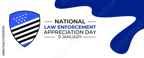 United States national law enforcement day banner vector design with stars, stripes and blue, white, black colors. national law enforcement day celebration and remembrance poster. banner, card, poster