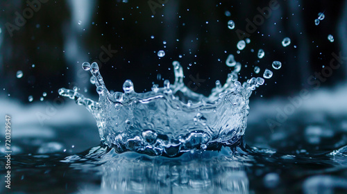 Waterdrop splash on a blue background