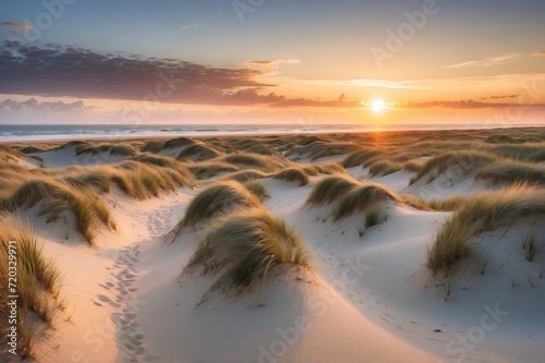 Panoramic view of Sylt  Schleswig-Holstein  Germany at sunrise