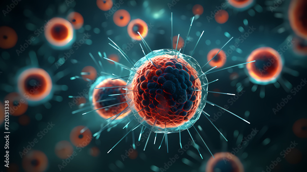 Cell background, virus cells, medical research background Cell background, virus cells, medical research background
