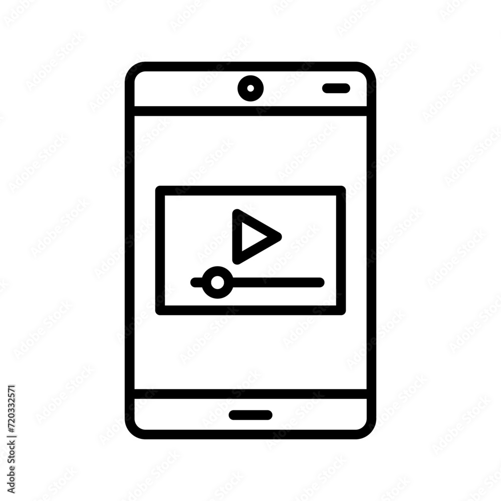 mobile phone with video icon vector mobile phone with video icon vector