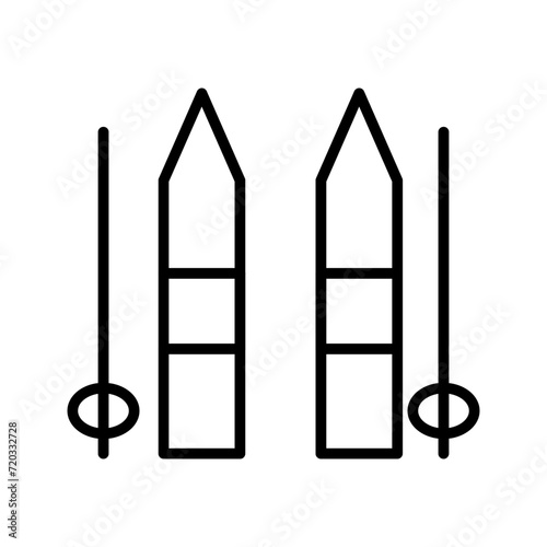 ski sticks icon 