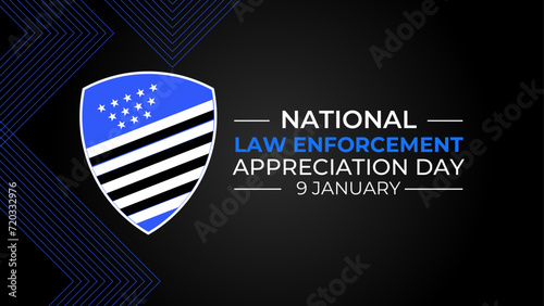 National Law Enforcement Appreciation Day to thank and show support to law enforcement officers who protect and serve. banner, card, flyer, card, web, poster with text inscription on calendar. eps 10.