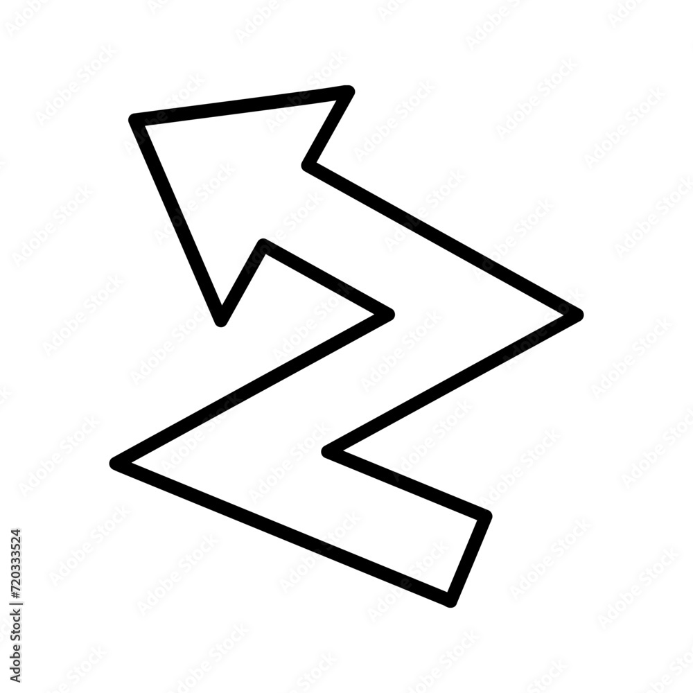 ZigZag Arrow Vector Icon ZigZag Arrow Vector Icon