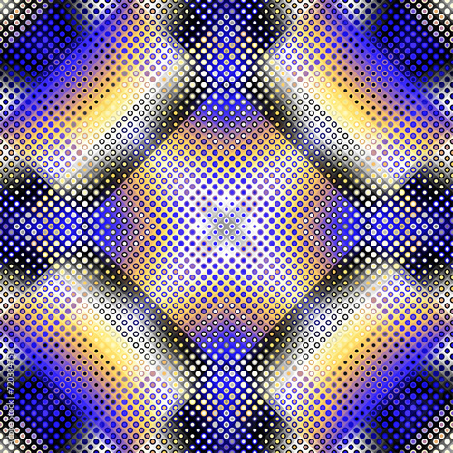 Geometric abstract pattern moire overlay style. Halftone style with small dots. Abstract seamless technology texture. Vector pattern