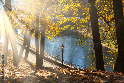 Beautiful autumn day in Gomel park. photo