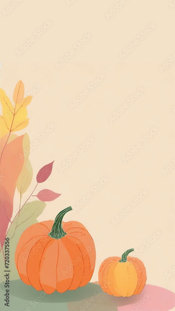 Naklejka premium Background with autumn colorful pumpkin and space for text