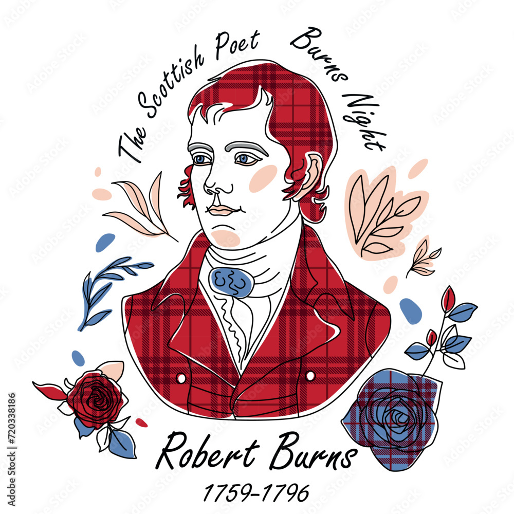 Robert Burns night icon line element. Vector illustration of Robbie