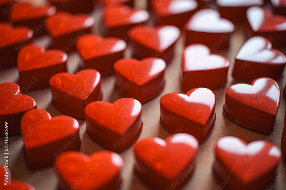 a set of identical hearts on the surface a set of identical hearts on the surface