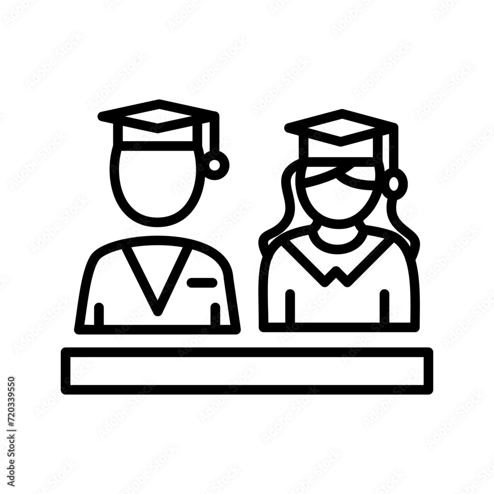 Students Sitting Vector Icon Students Sitting Vector Icon