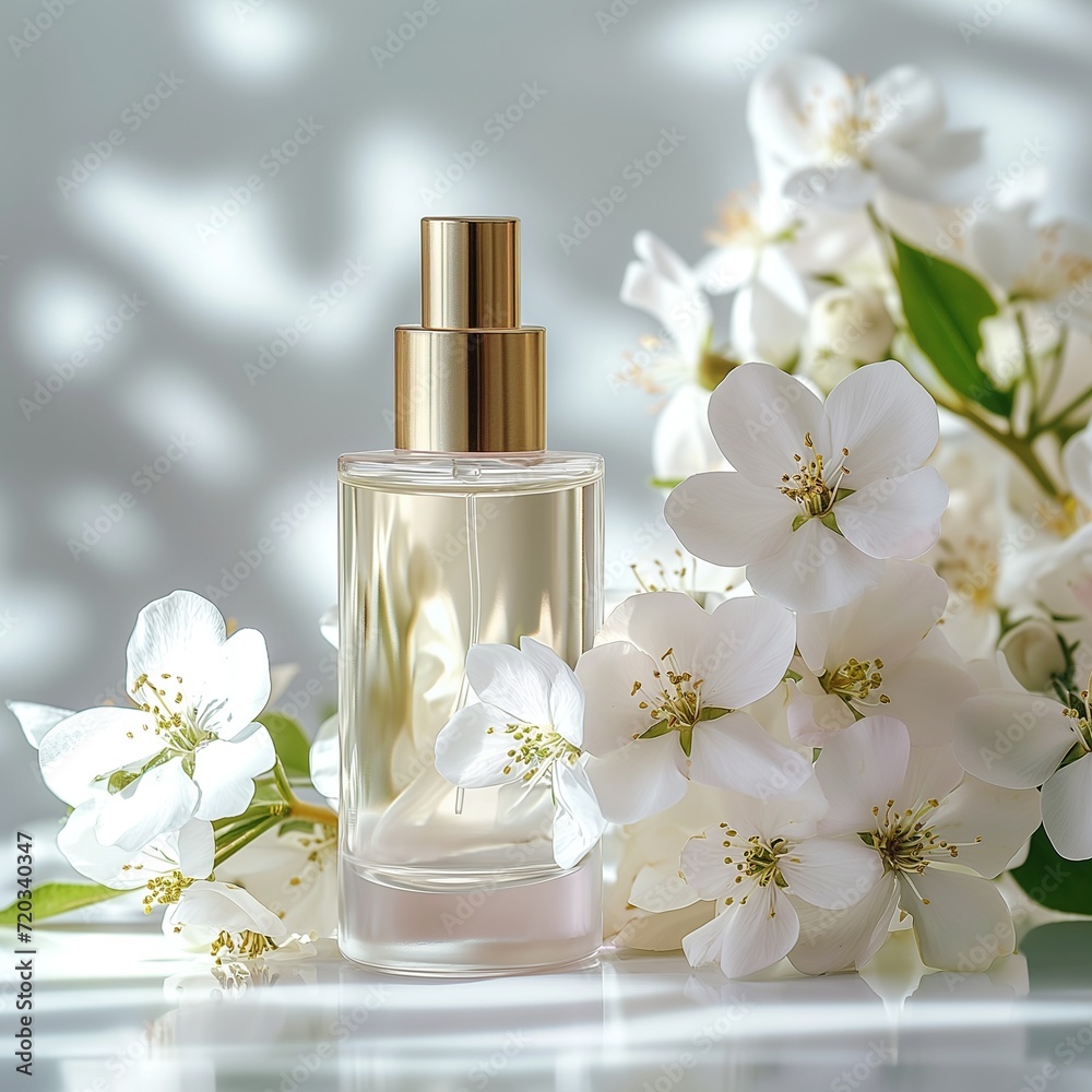 bottle of perfume and flower bottle of perfume and flower
