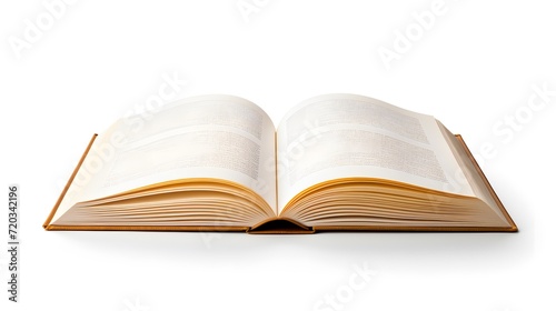 Close up open book isolated on white background.