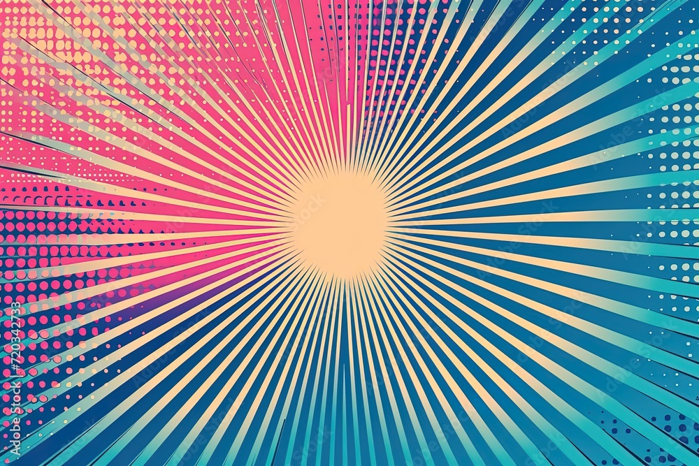 Obraz premium abstract blue rays background with halftone