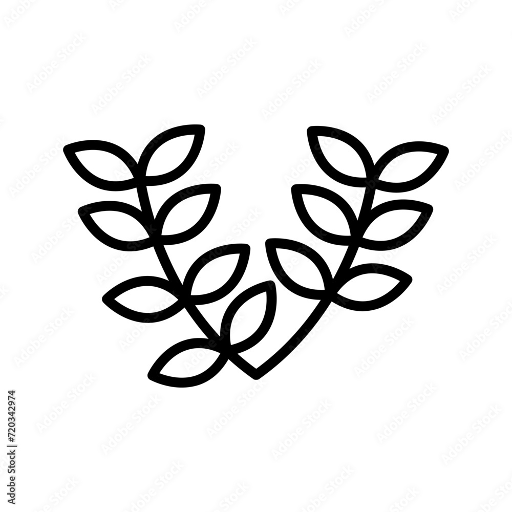 Leaves Wreath Vector Icon Leaves Wreath Vector Icon